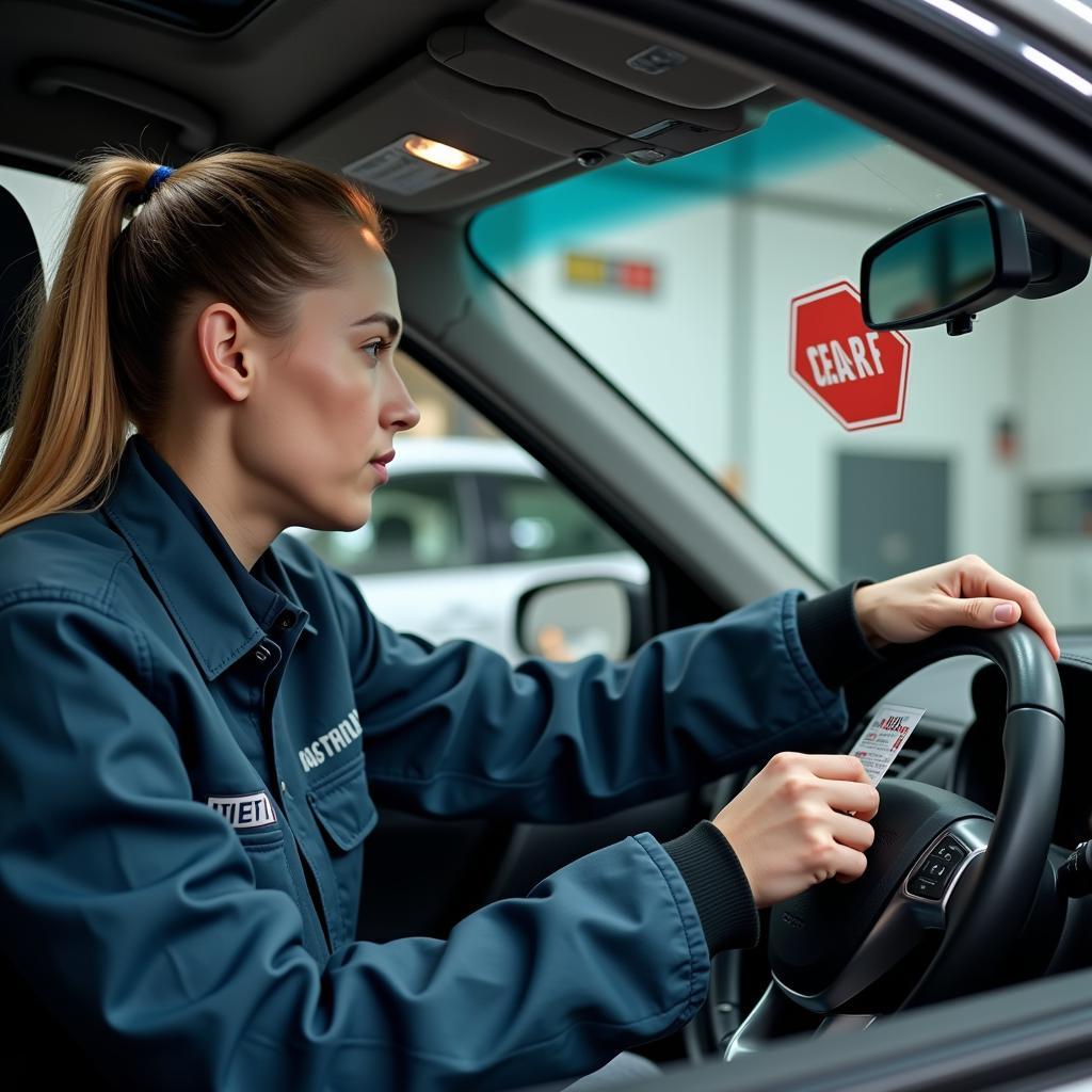 Applying a Clear Service Sticker