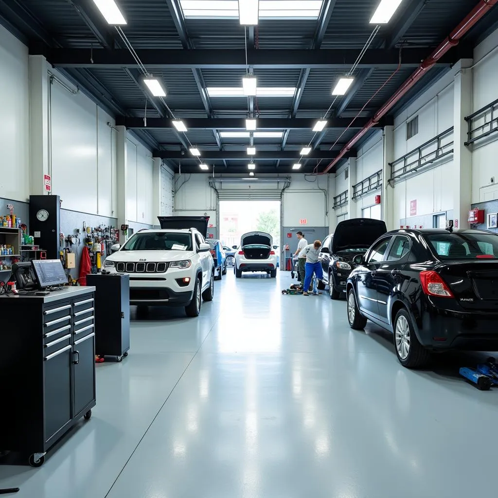 Modern auto repair shop interior in Colorado Springs