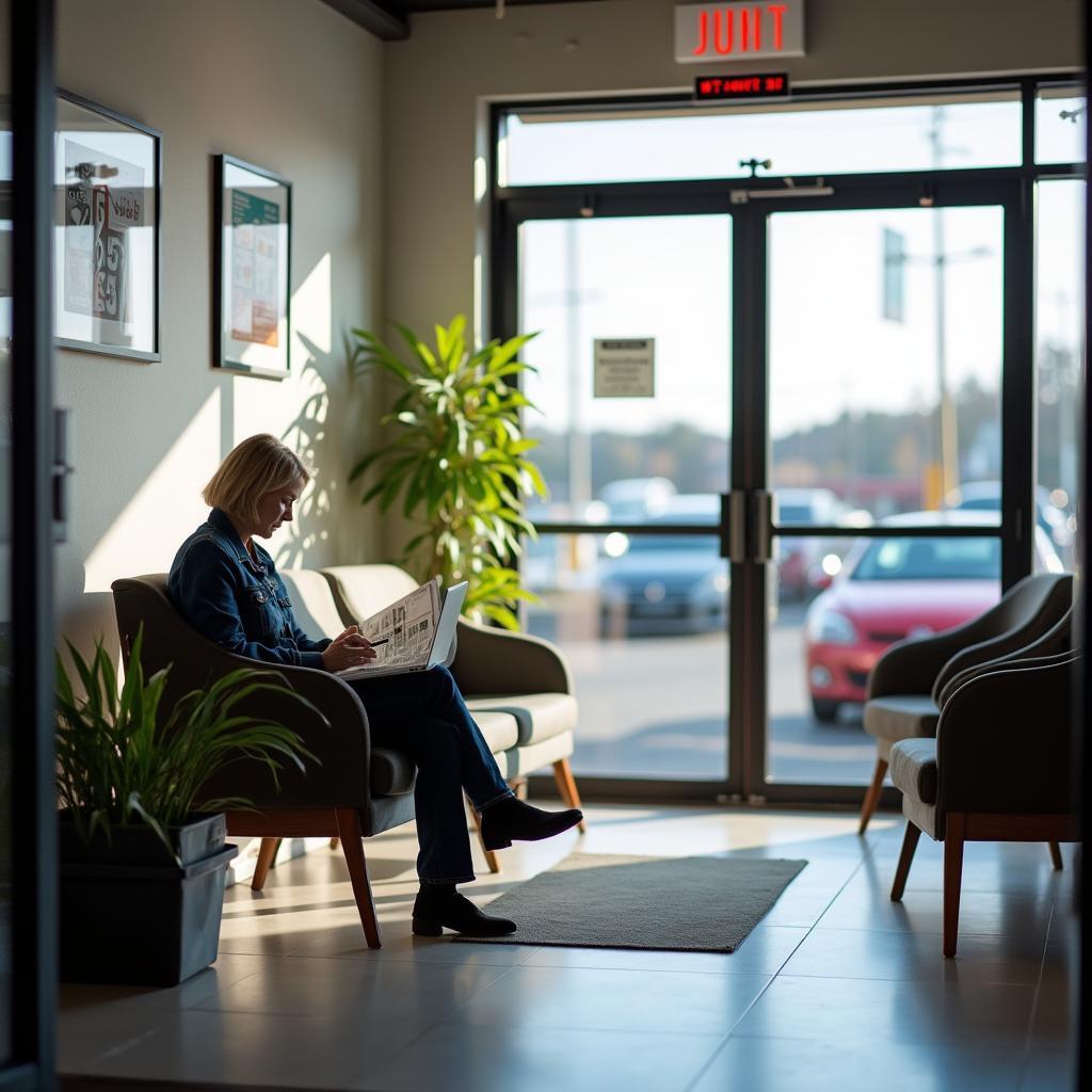 Customer Relaxing in Waiting Area