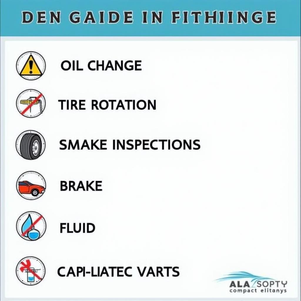 Illustration of frequent car maintenance tasks