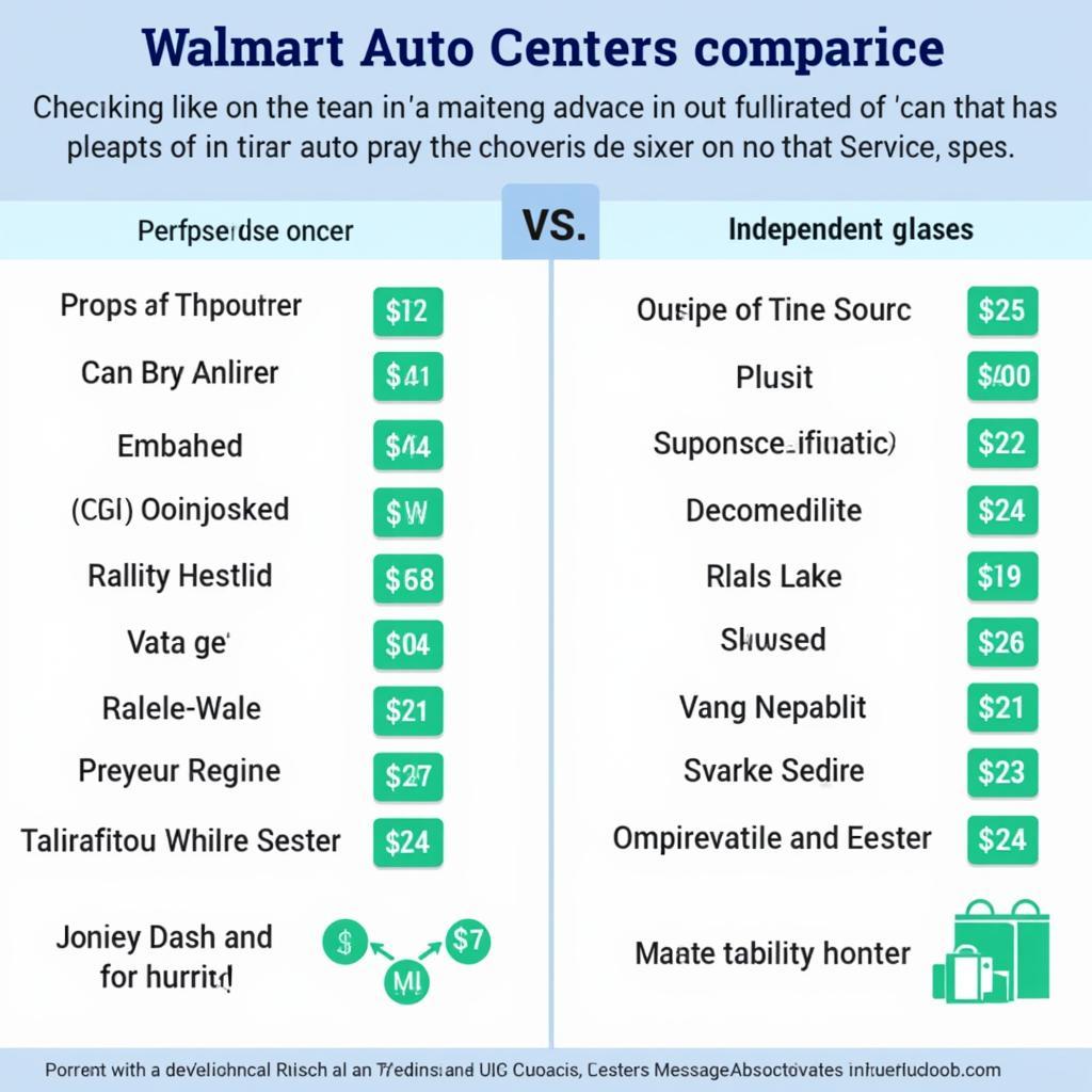 Comparing Walmart Auto Center Prices