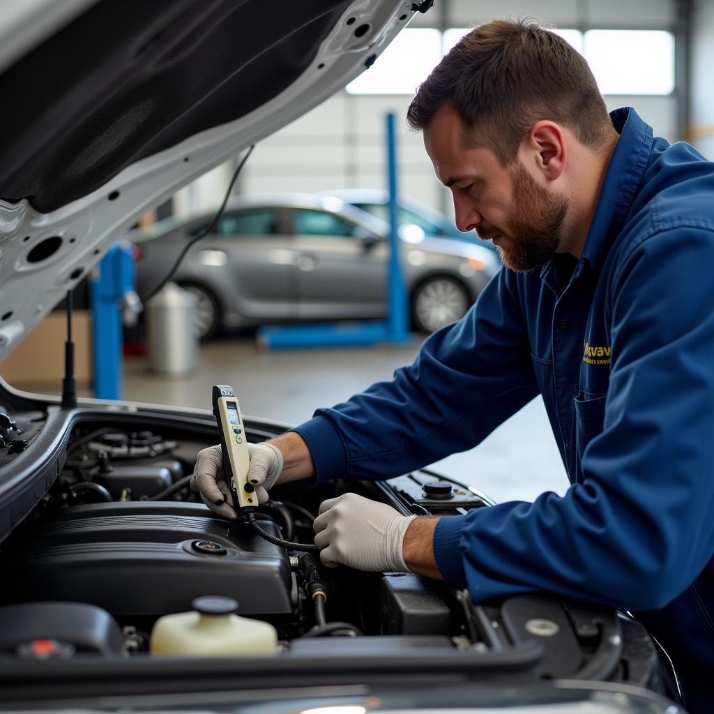 Certified Mechanic Performing a Thorough Car Inspection in Conway