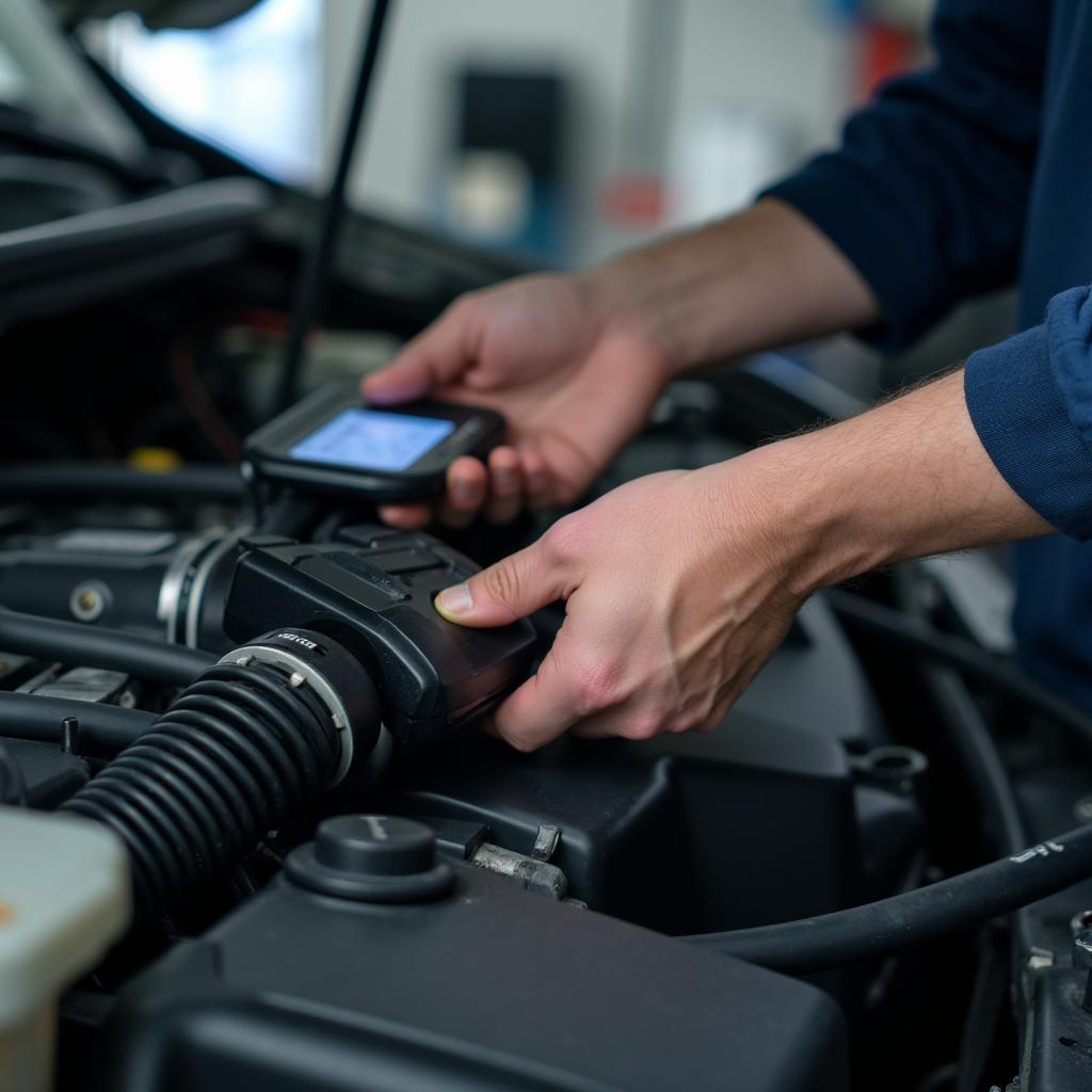 Mechanic inspecting a car engine in Cork