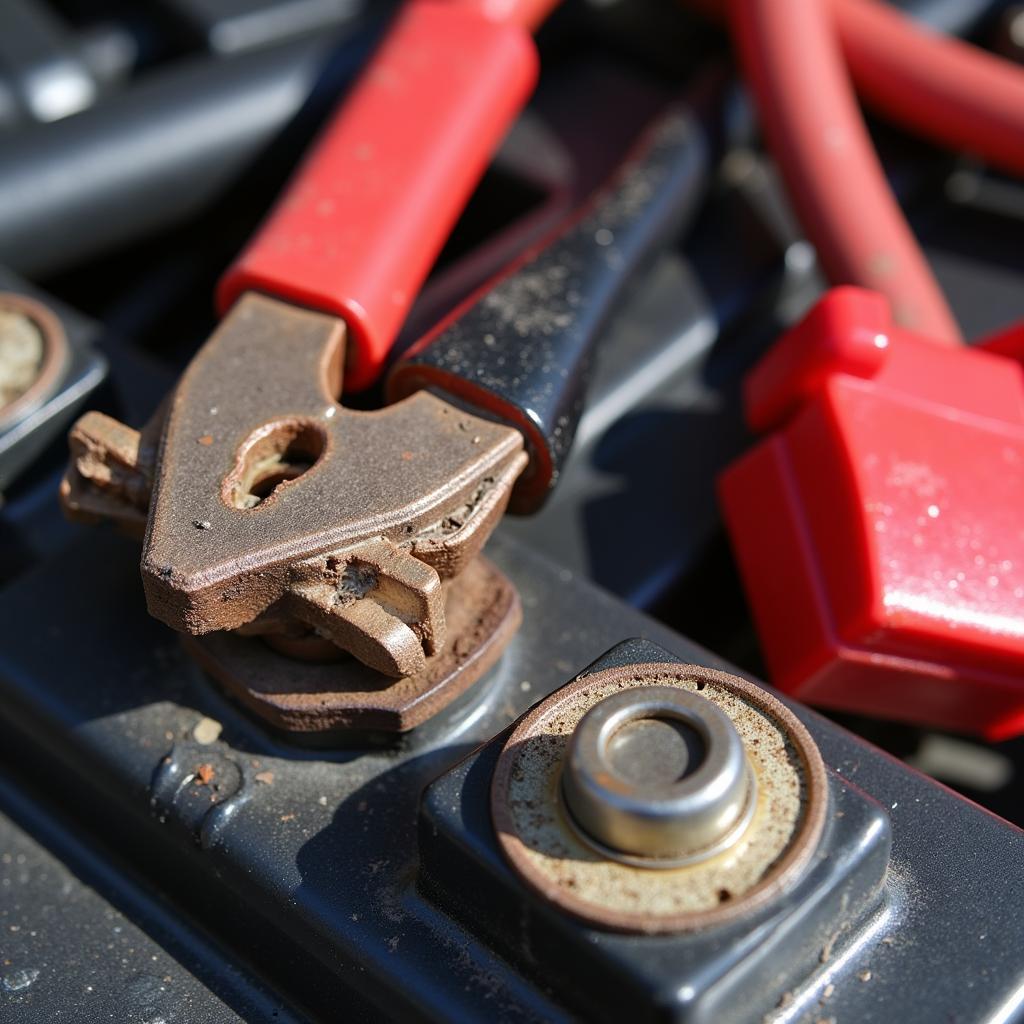 Corroded Battery Terminals Causing Jumper Cable Noise