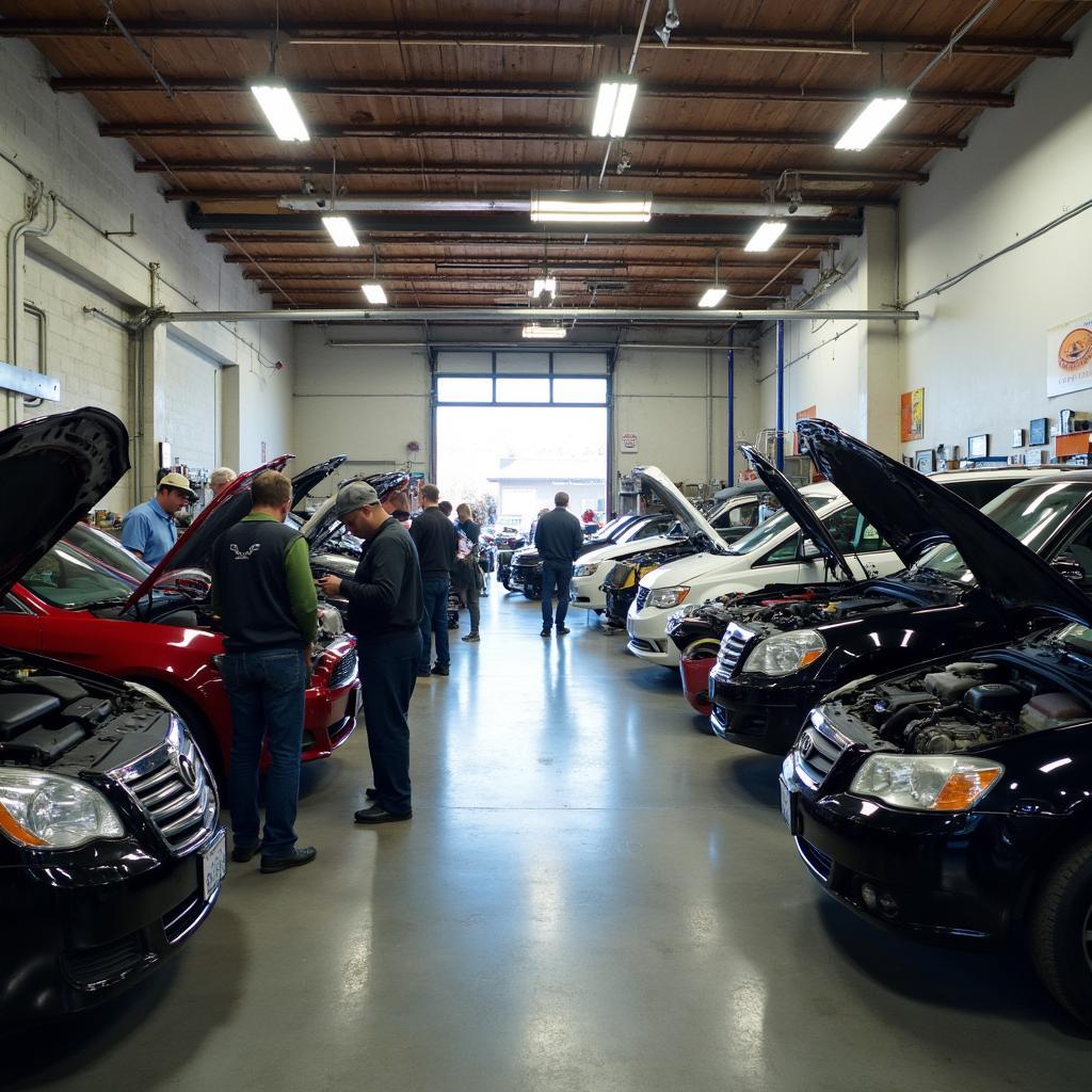 Corte Madera auto repair shop with mechanics working