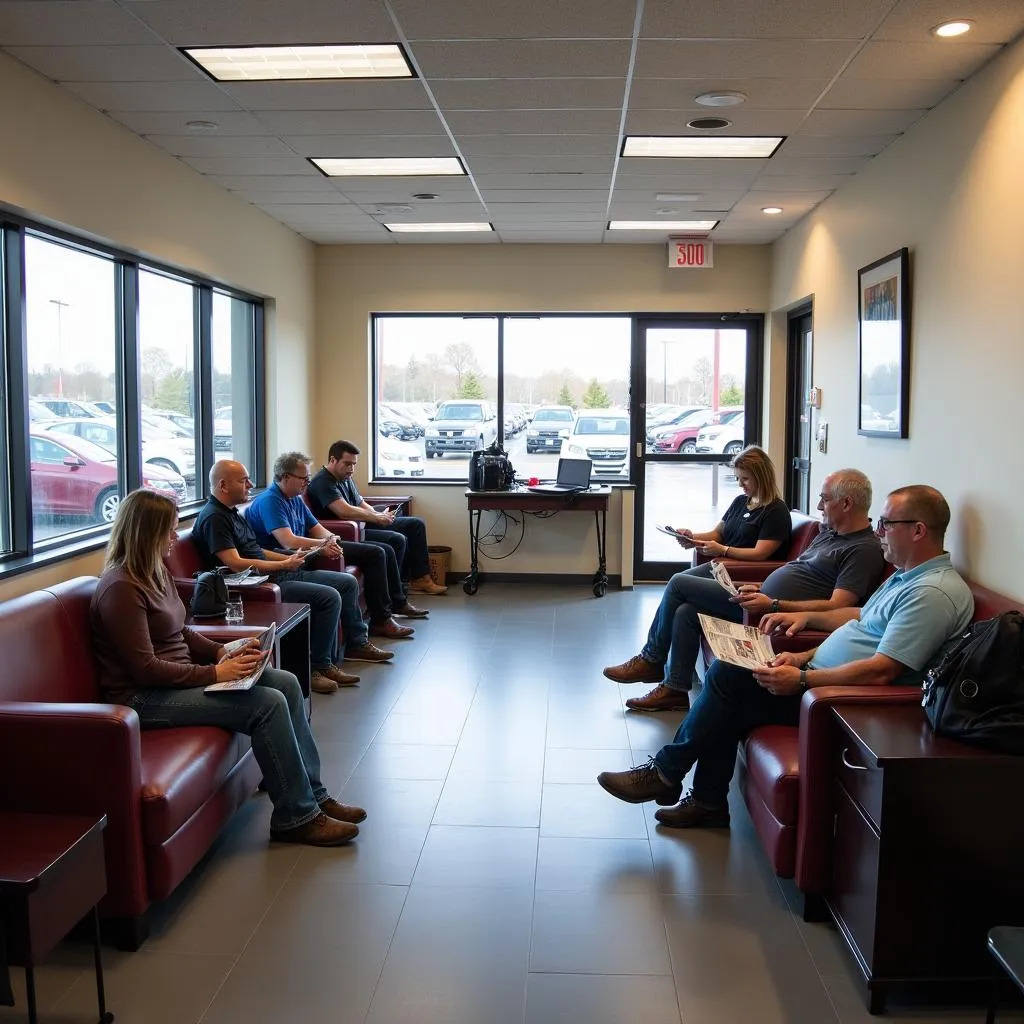 Customers Waiting in Costco Auto Service Area