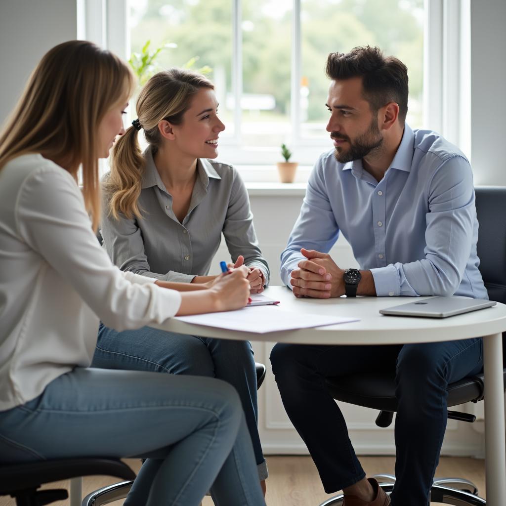 Couple Discussing Car Insurance with Agent