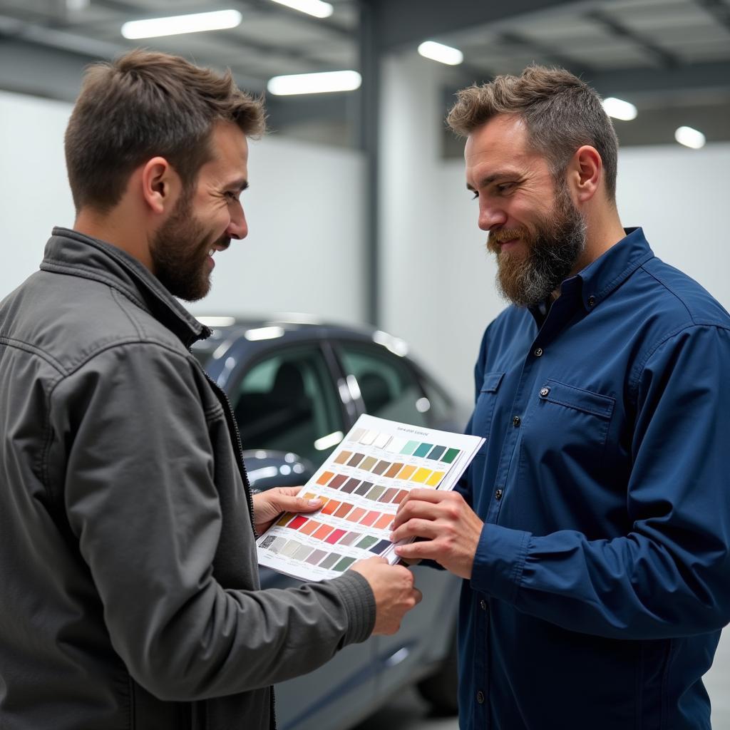 Customer Consulting with Auto Paint Specialist