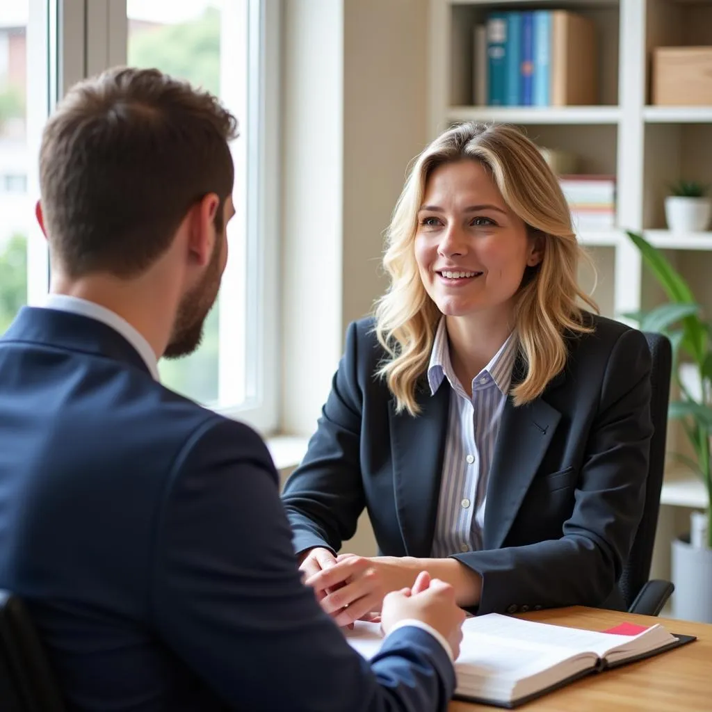 Customer Discussing Auto Insurance with Agent