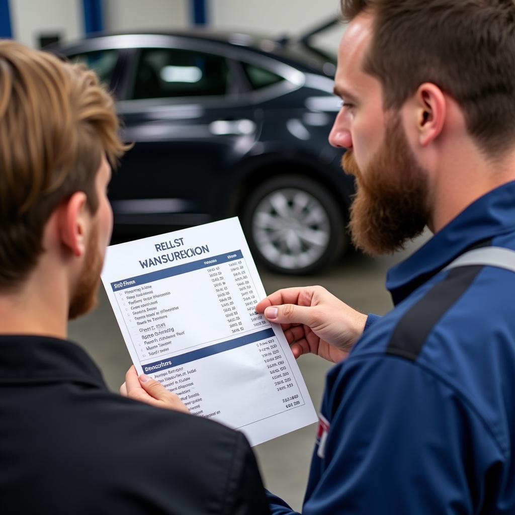 Customer Discussing Auto Repair Estimate with Mechanic in Brick, NJ