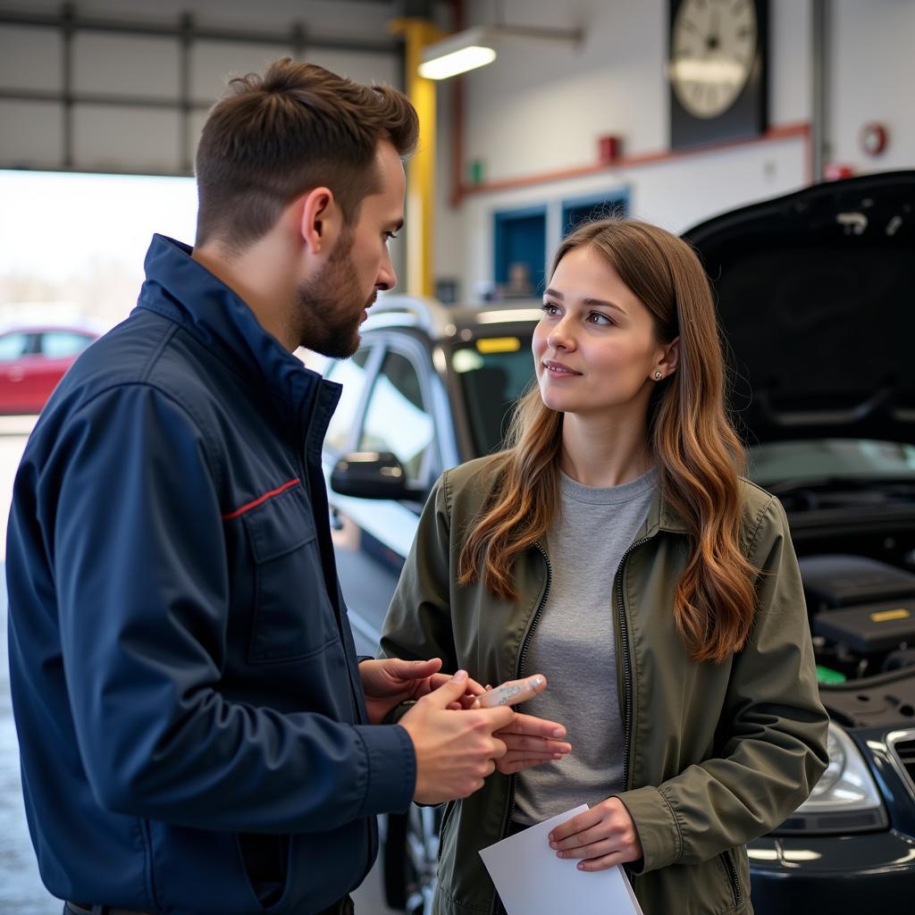 Customer Consulting with Auto Service Expert in Hartford SD