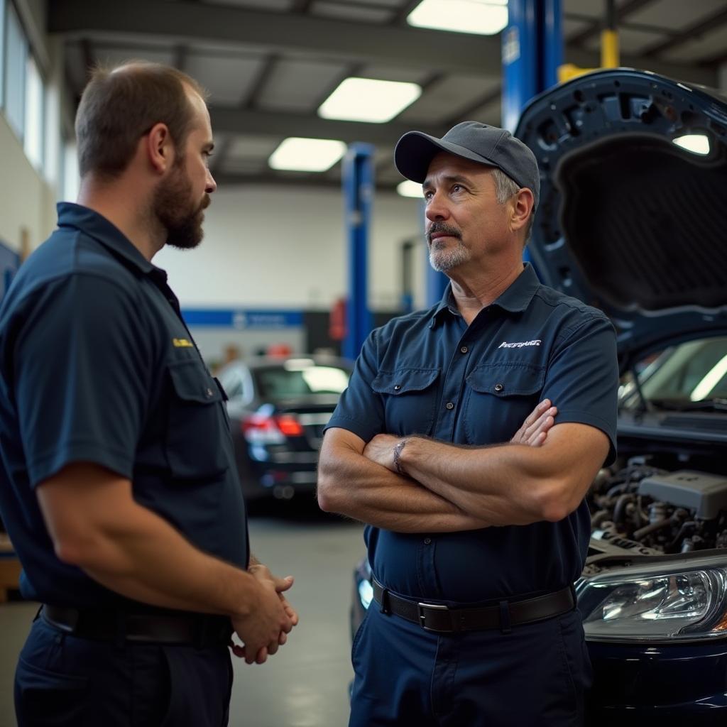 Customer Discussing Car Repair 