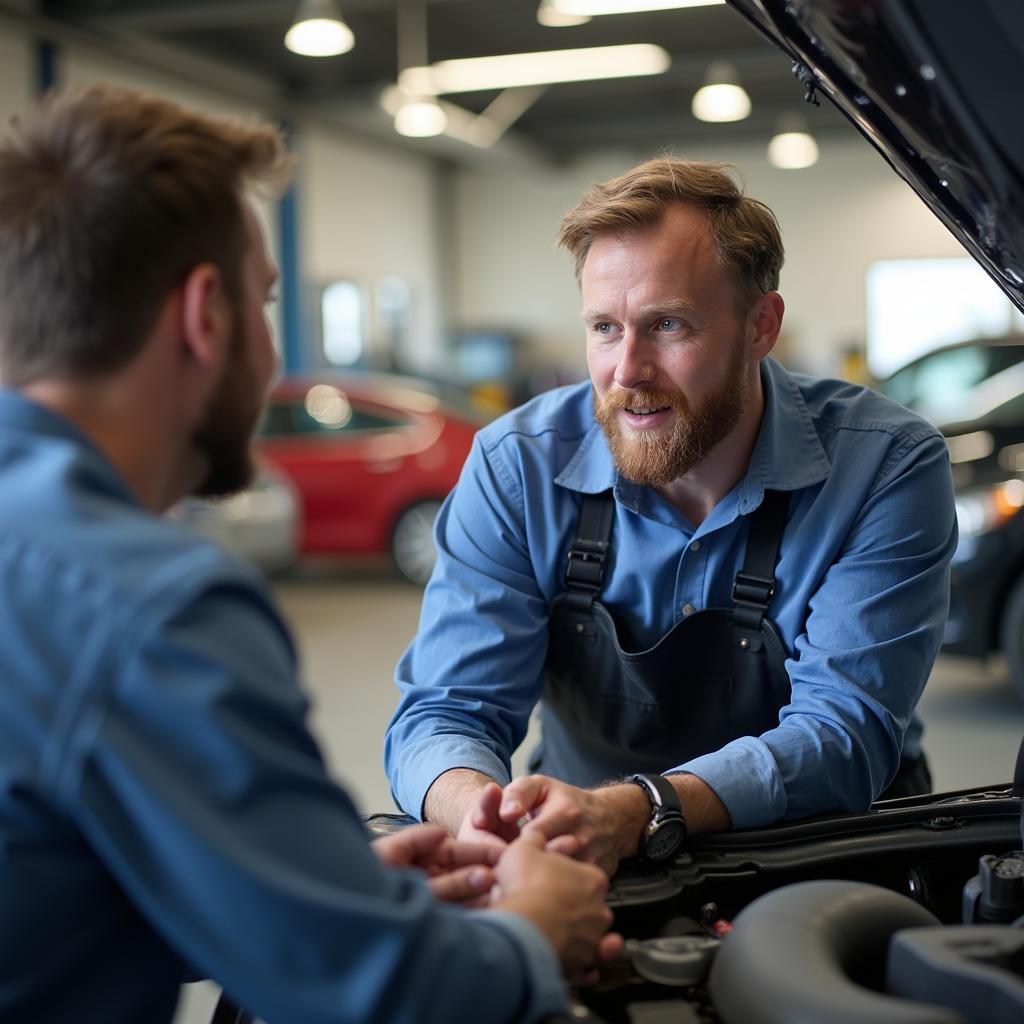 Customer Discussing Car Repair in Elkin