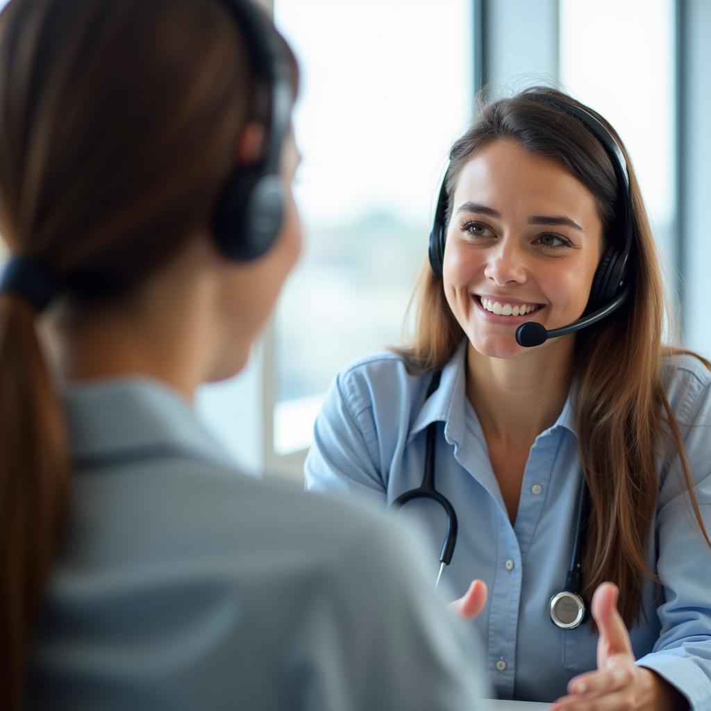 Customer talking to a service advisor at an auto service counter