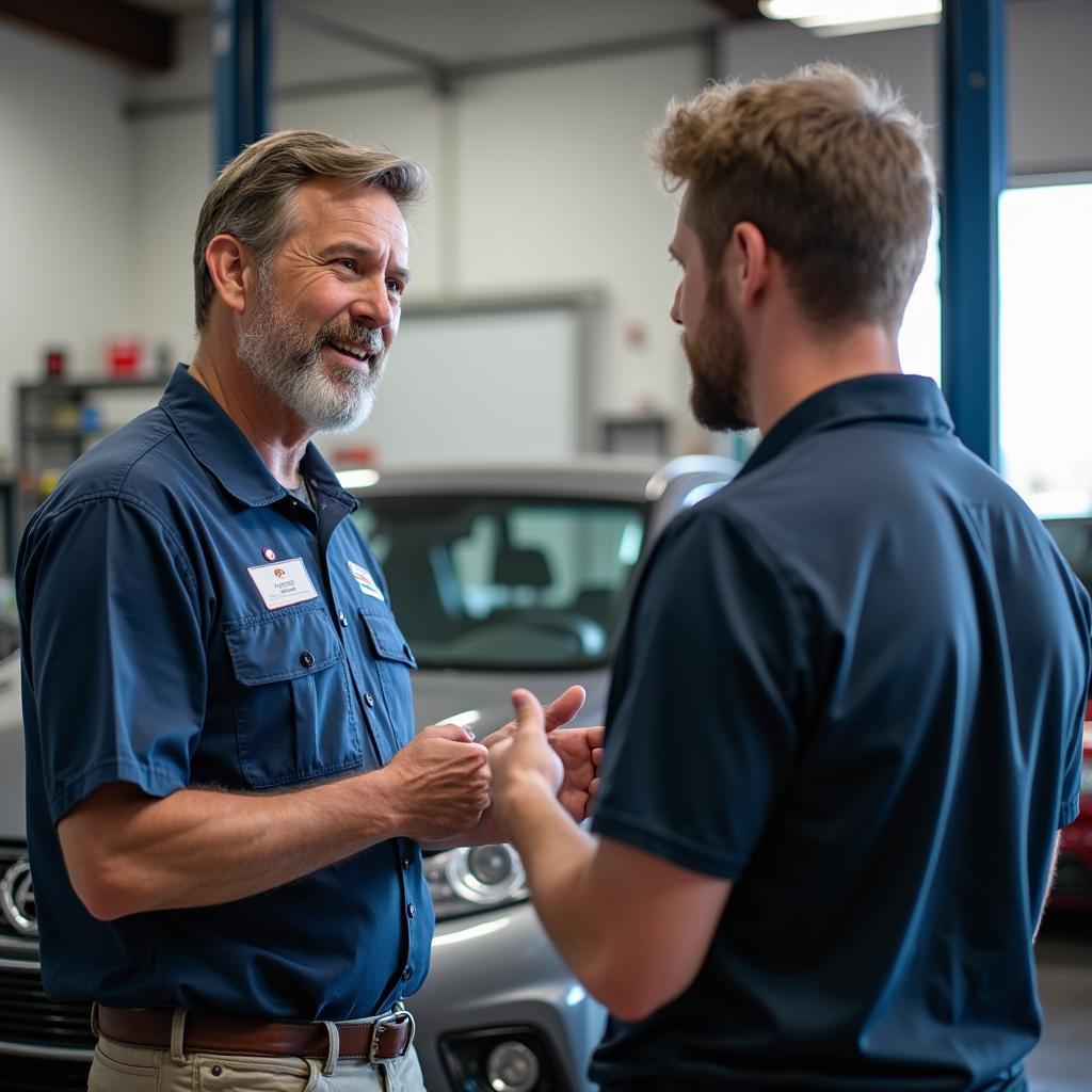 Customer Discussing Car Repair