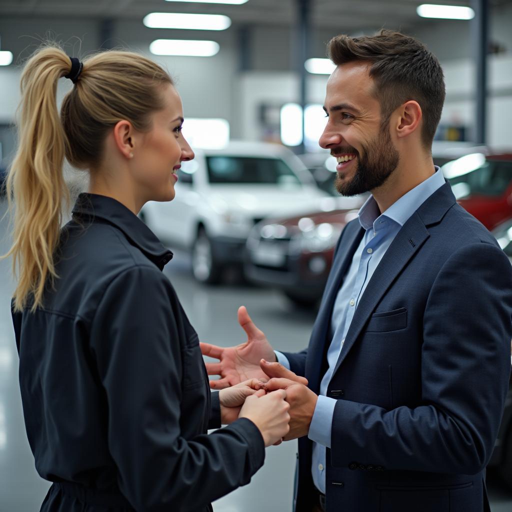 Customer Discussing Car Repairs