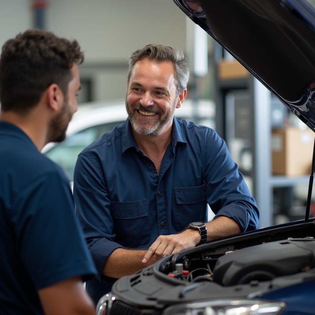 Customer and Mechanic Discussing Repairs in Coconut Creek