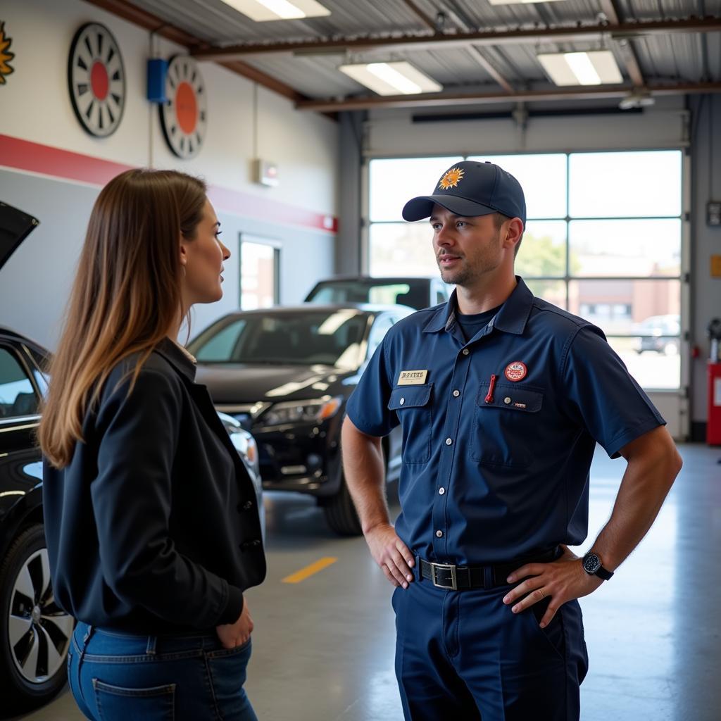 Customer Consulting with a Mechanic in Sun City