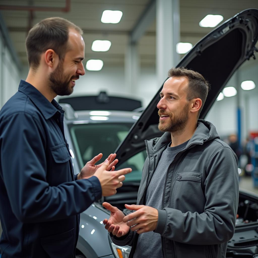 Customer Consulting with a Mechanic