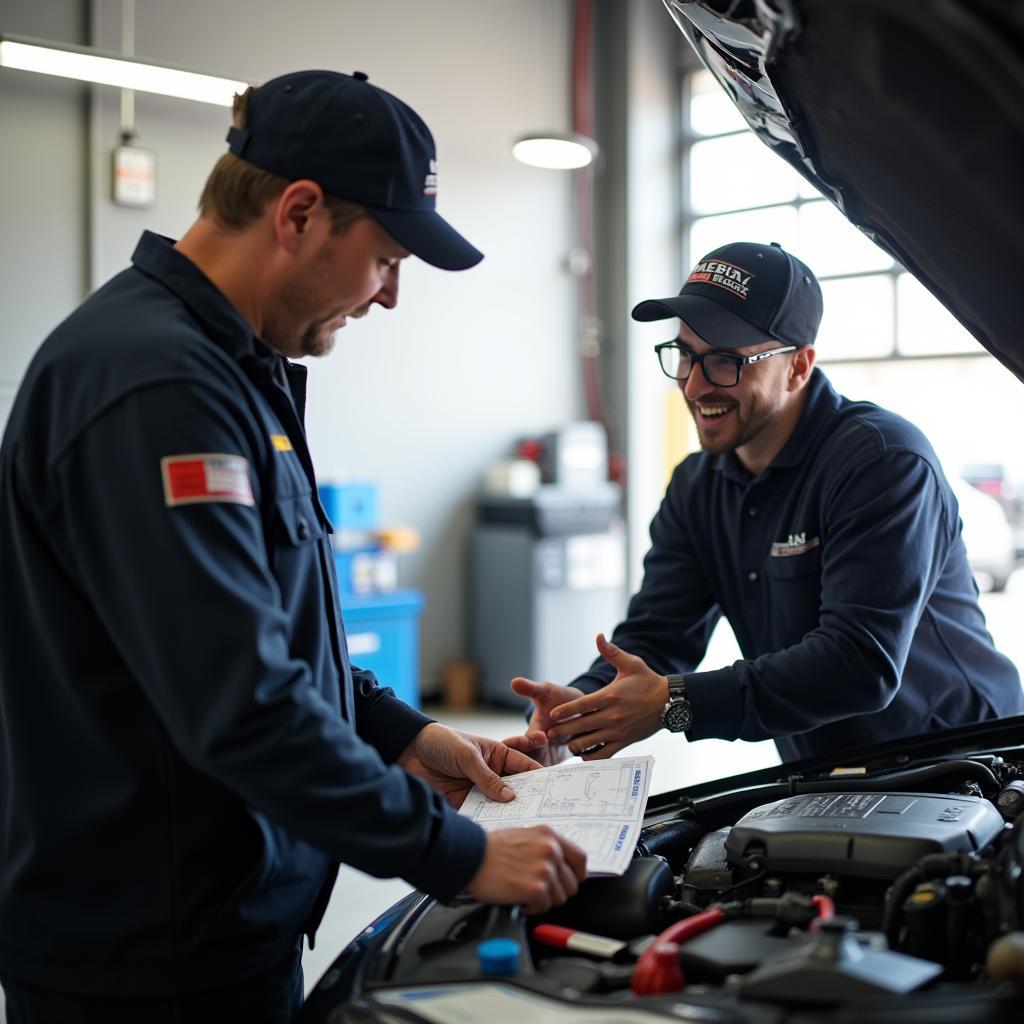 Customer Receiving Car Battery Service