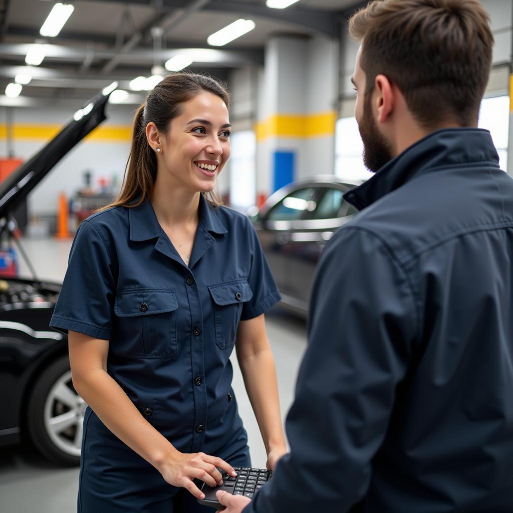 Friendly Customer Service Representative at Auto Repair Shop