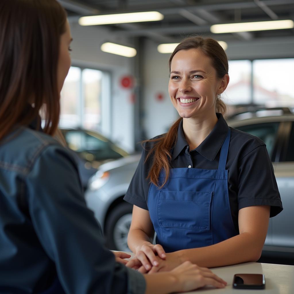 Customer service at auto repair shop in Birmingham