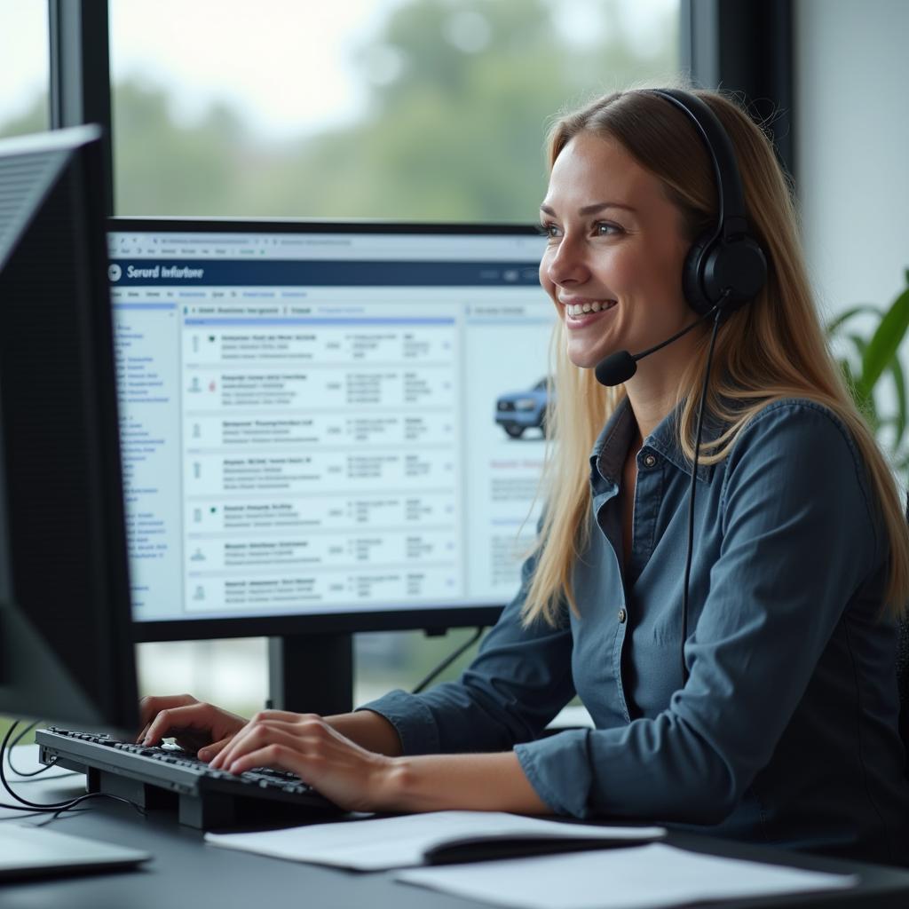 Auto Service Representative Providing Phone Support