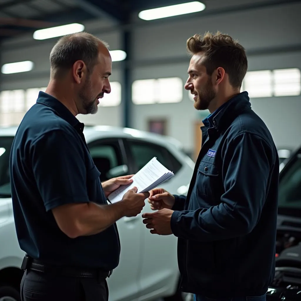 Customer Talking to Mechanic