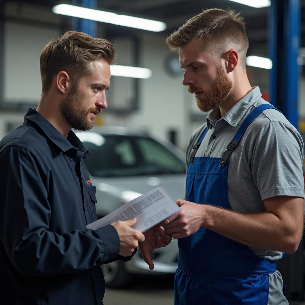 Customer Talking to Mechanic