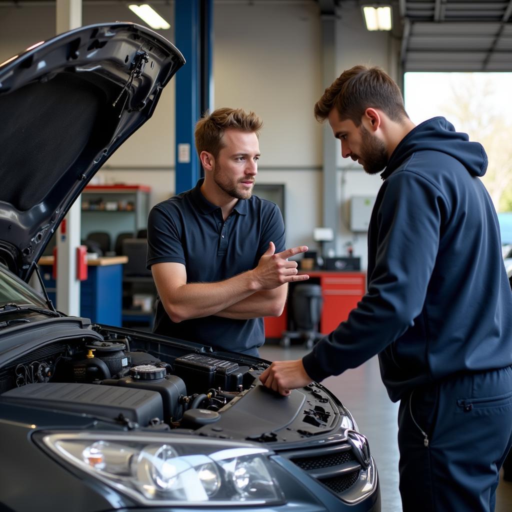 Customer Talking to Mechanic