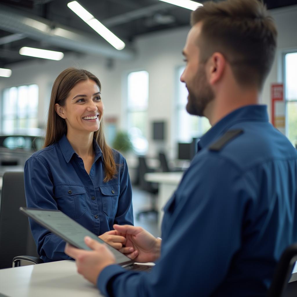 Customer Talking to Service Advisor