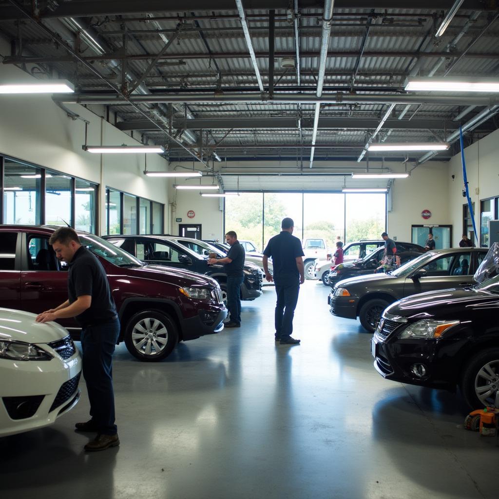 A Busy Auto Glass Shop in Cypress, Texas