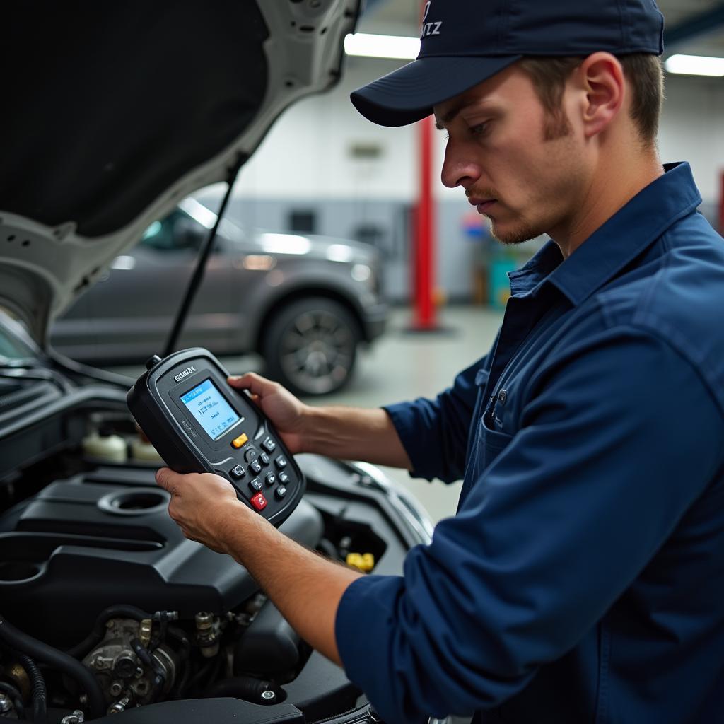 Certified mechanic performing engine diagnostics in Cypress TX