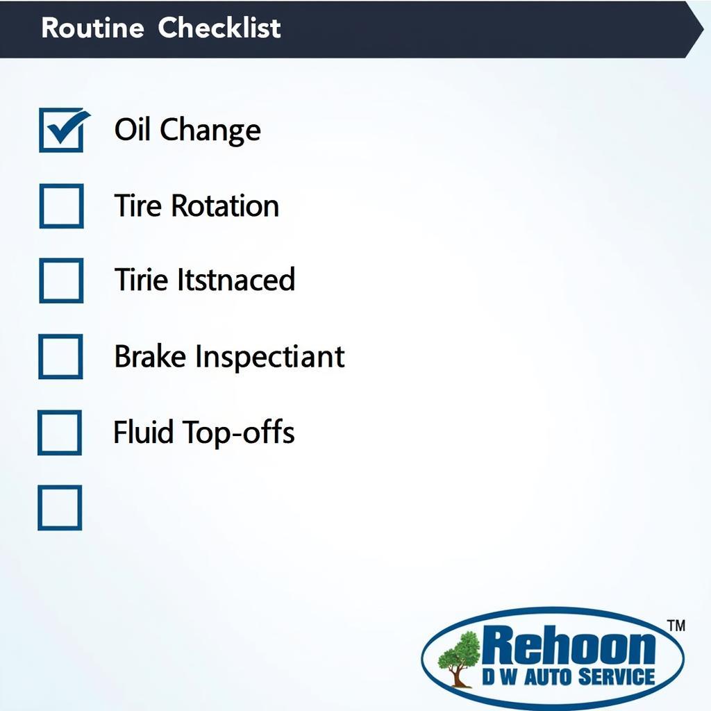 Routine Car Maintenance Checklist for D & W Auto Service