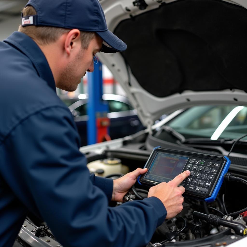 Dallas Mechanic Performing Engine Inspection