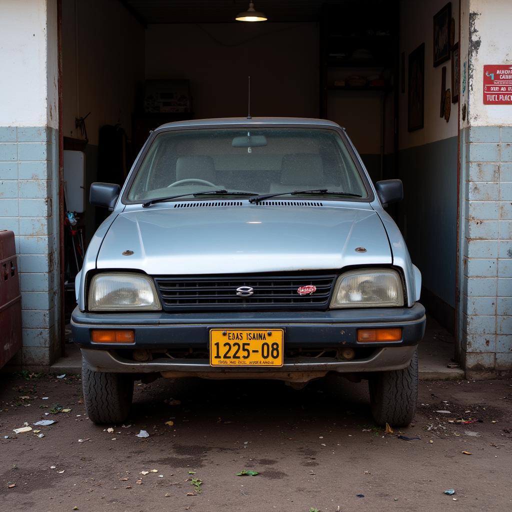 Damaged Car Waiting for Repair in India