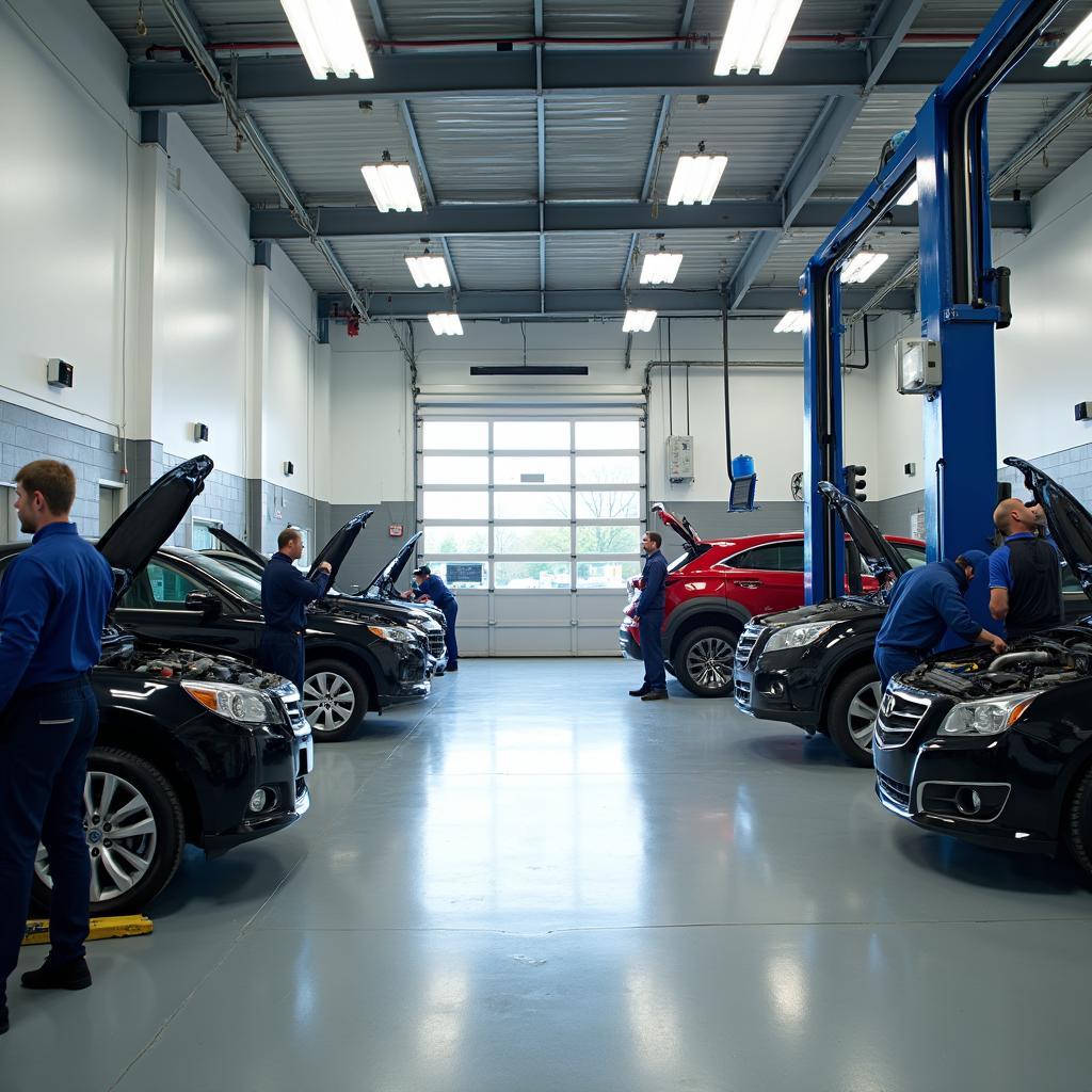 Modern auto repair shop in Danboro