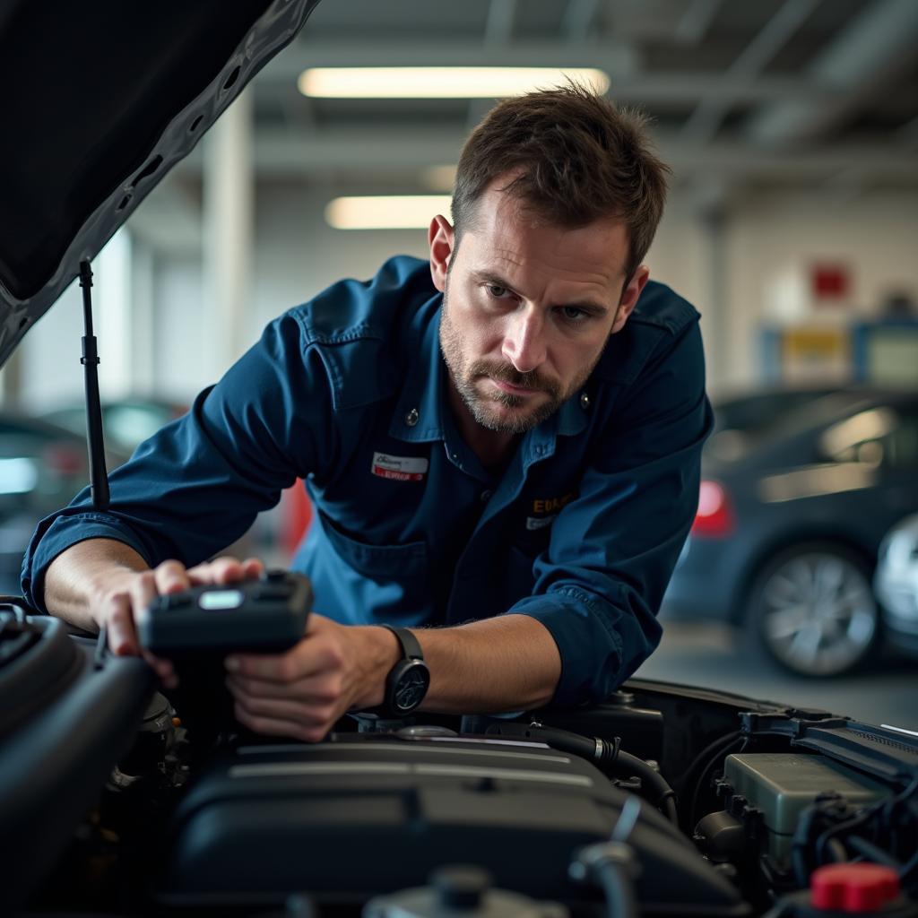 Danbury CT Mechanic Performing Car Inspection