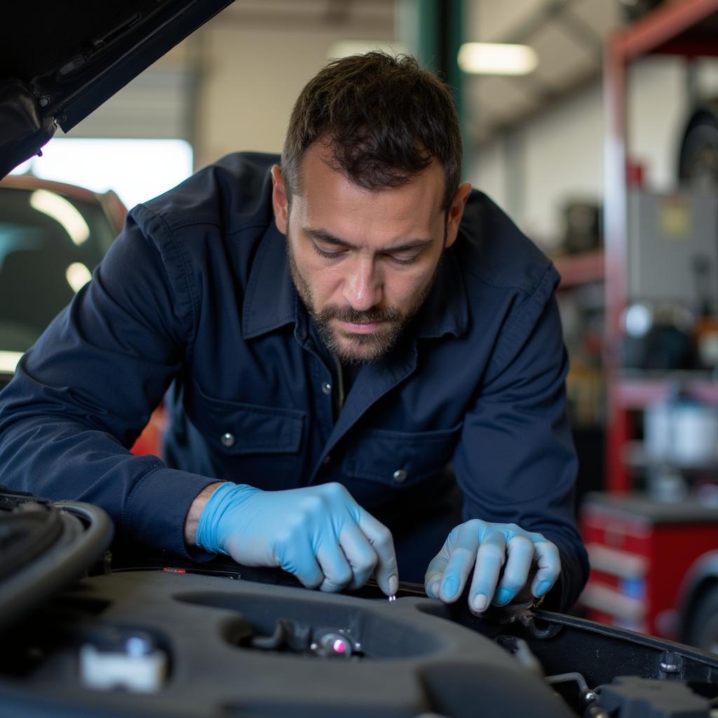 Danny's Auto Service Technician Working