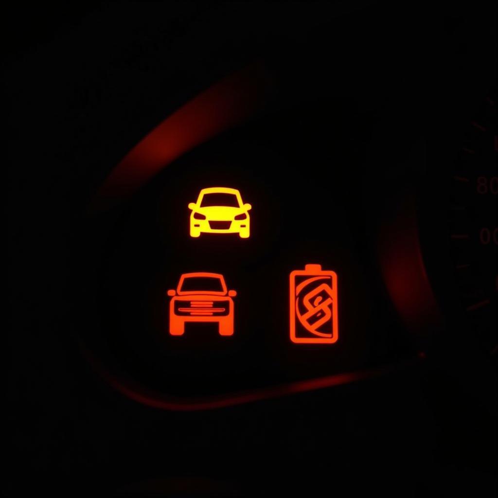 Car dashboard warning lights