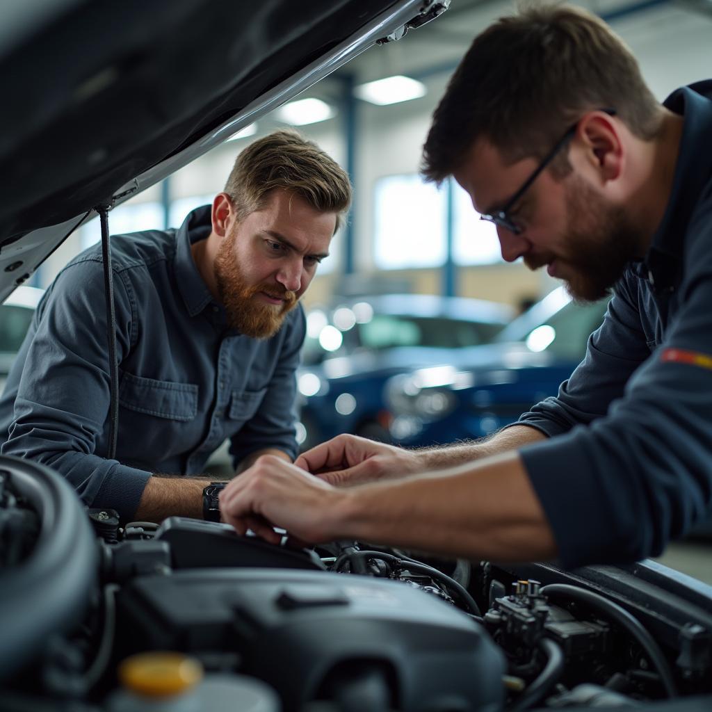 Davenport Mechanic Checking Engine