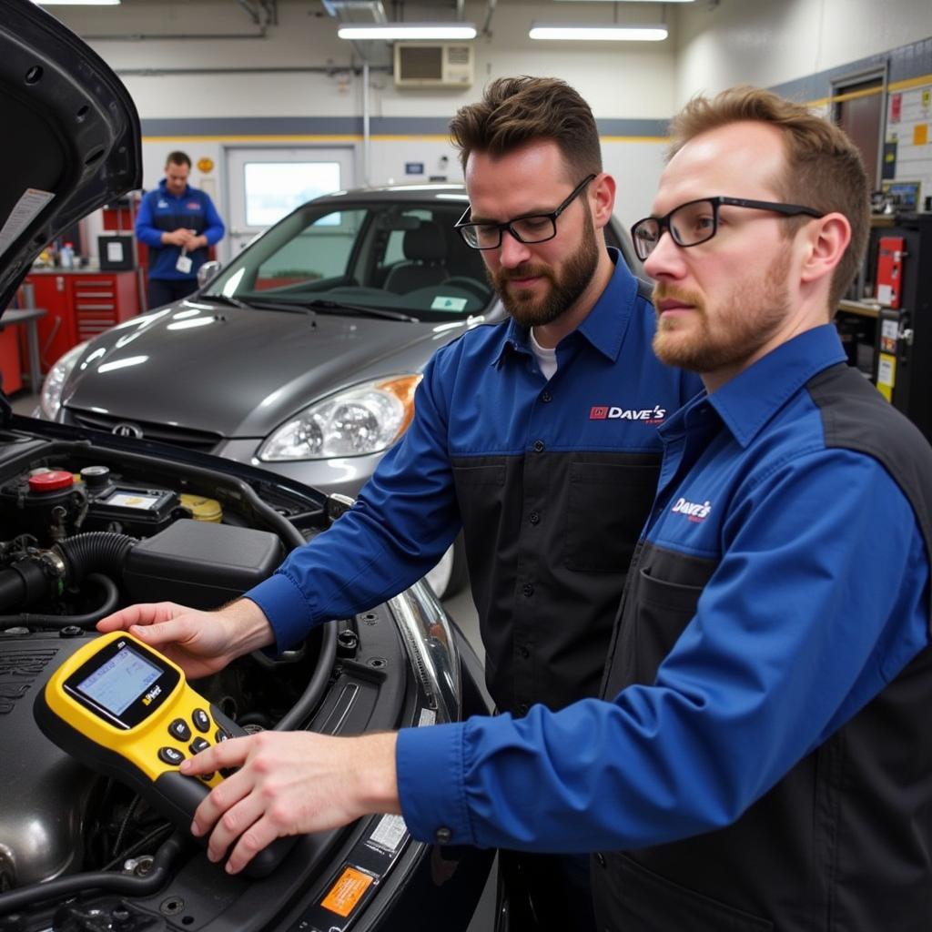 Dave's Auto and Truck Service Certified Technicians Working on a Vehicle