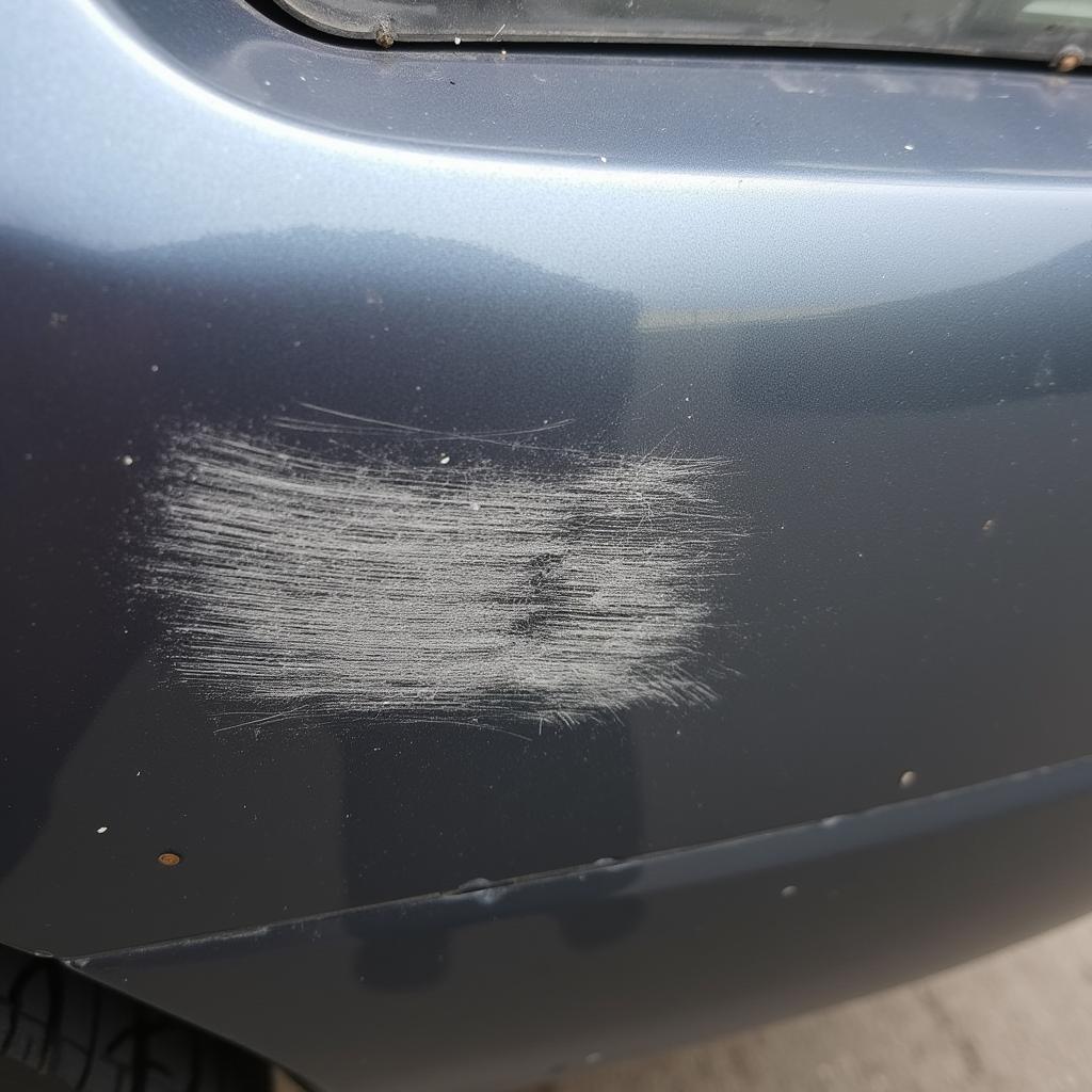 Deep Scratch on Car Bumper