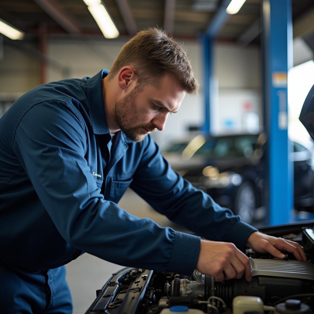 Delray Beach Mechanic Working on a Car