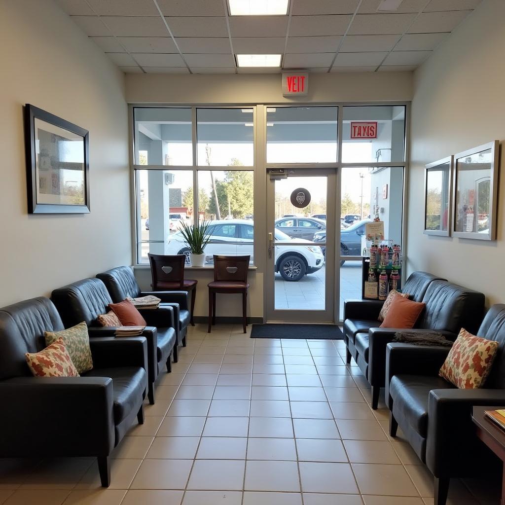 Comfortable waiting area inside a delta auto service