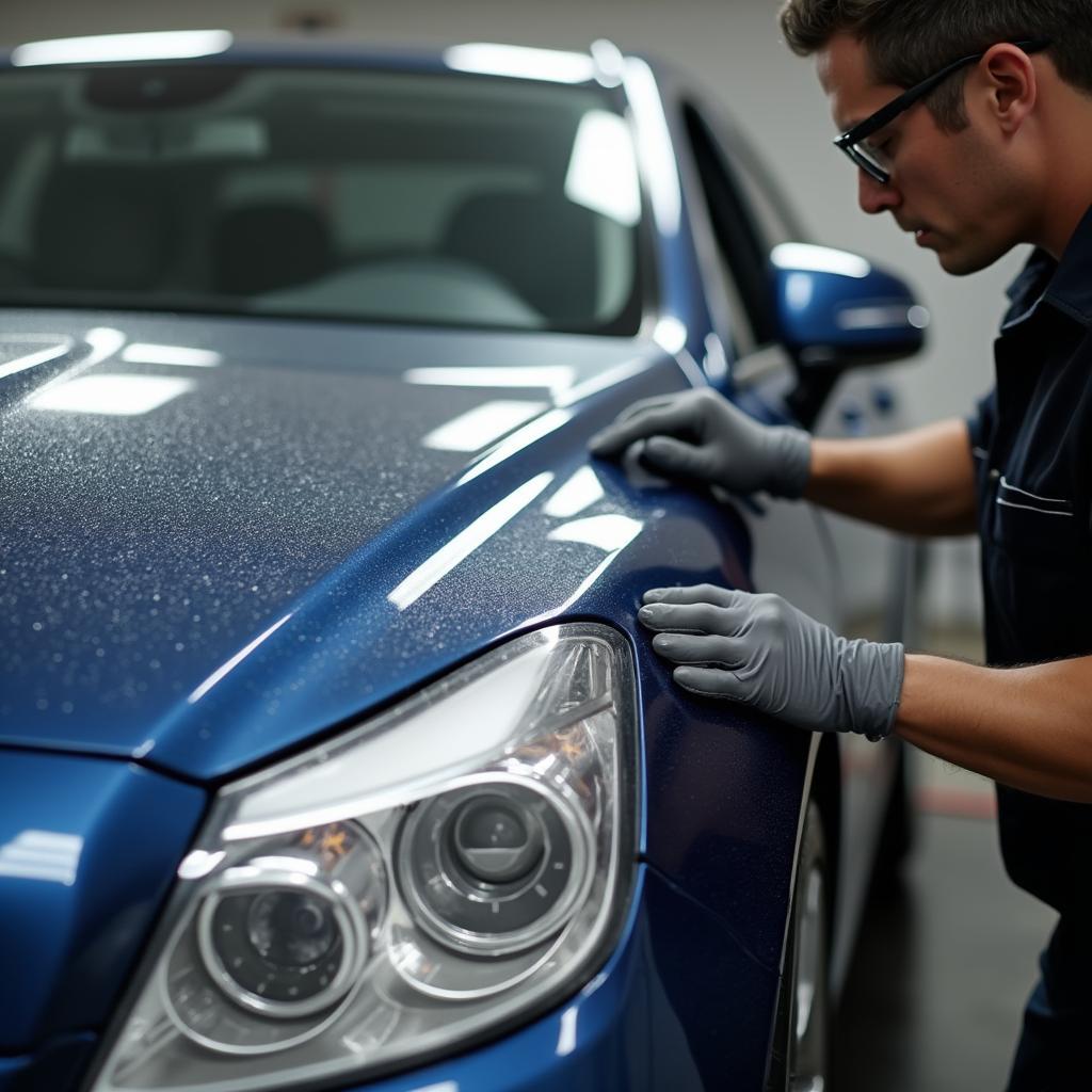 Applying ceramic coating on a car