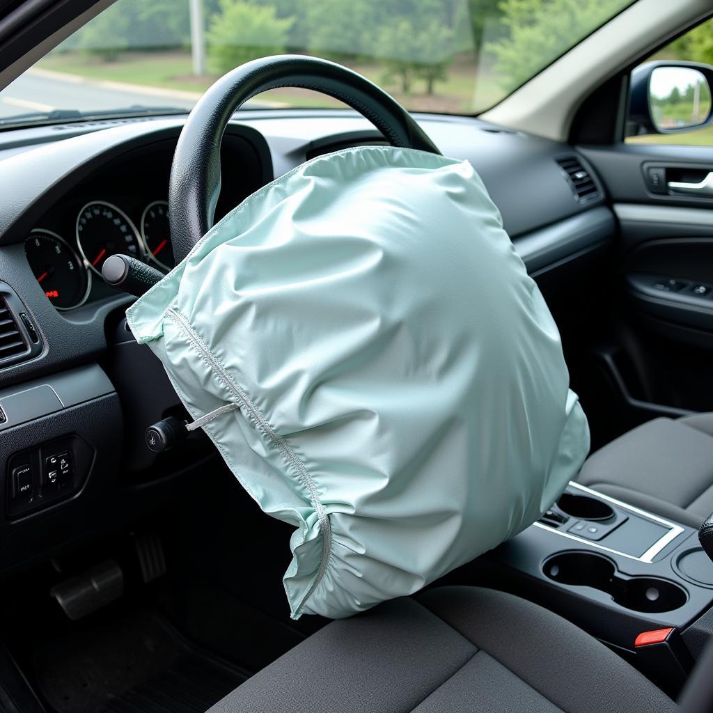 Deployed Airbag After Car Accident