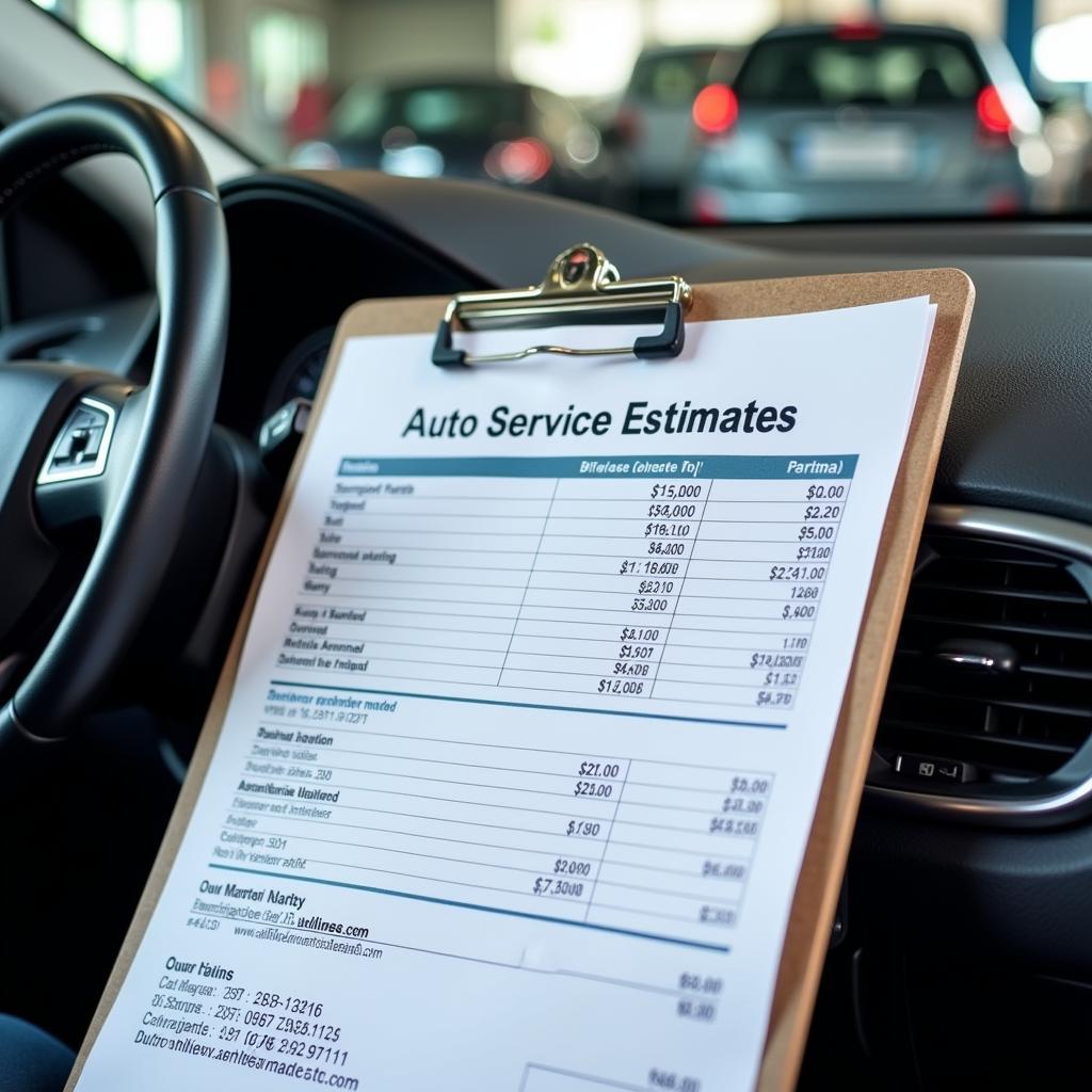 Detailed Auto Service Estimate Allier