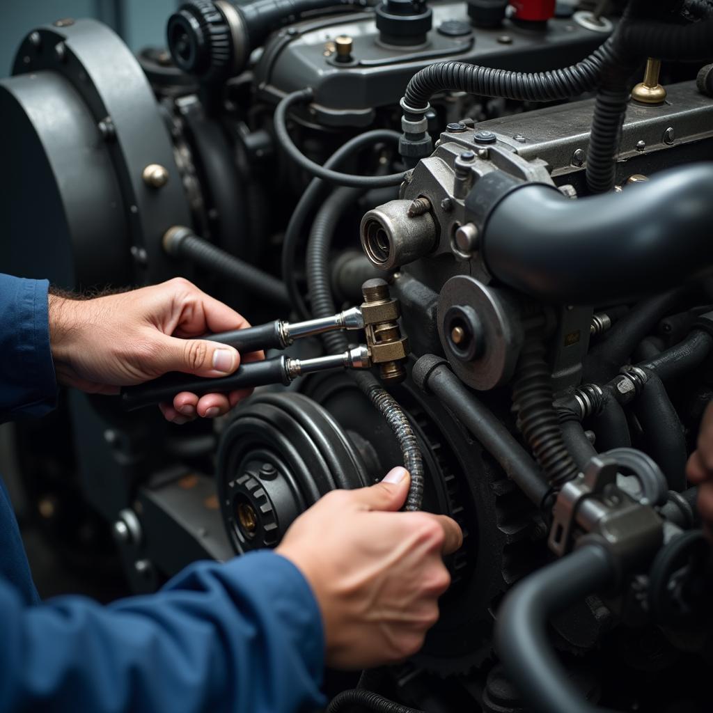 Diesel Engine Repair in Progress