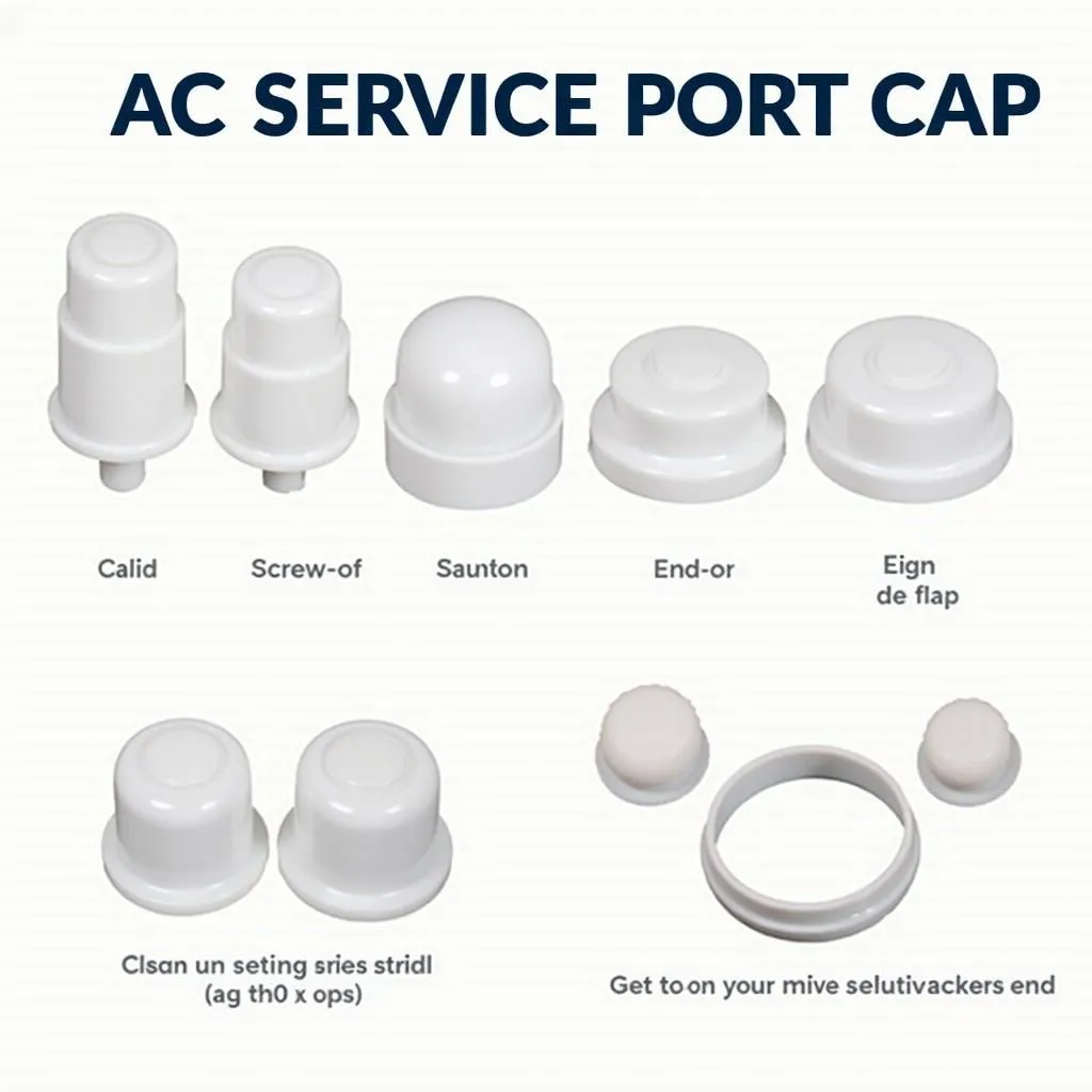 Various types of AC service port caps.